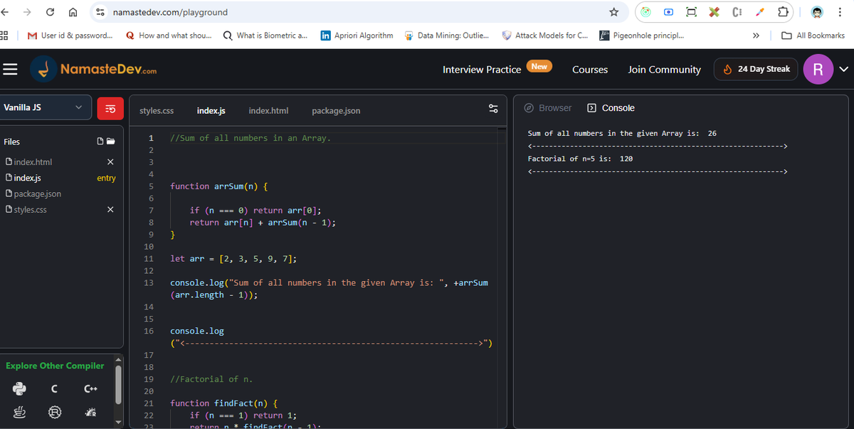 RamanRjha4647's tweet image. ✅14/100

The core recursion module is done.

From Factorial &amp;amp; Fibonacci to truly visualizing the Recursion Tree and call stack magic… it’s all starting to click! 

The foundation feels solid now. On to the next adventure in the world of algorithms. Let&apos;s go 🚀

#recursion #DSA