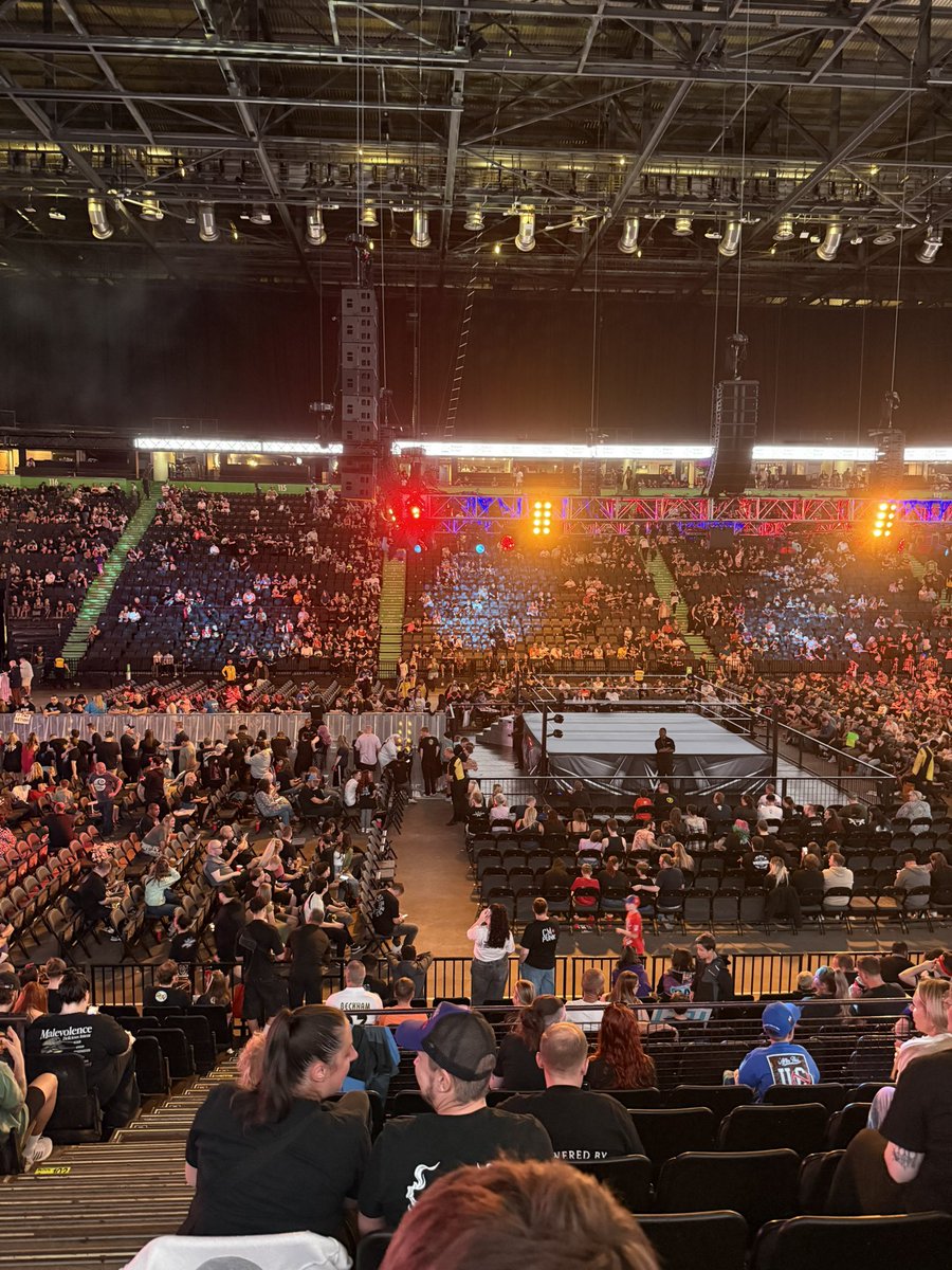 Ready for our first #WWE house show! 😝 #wwemanchester #aoarena #ClashinParis