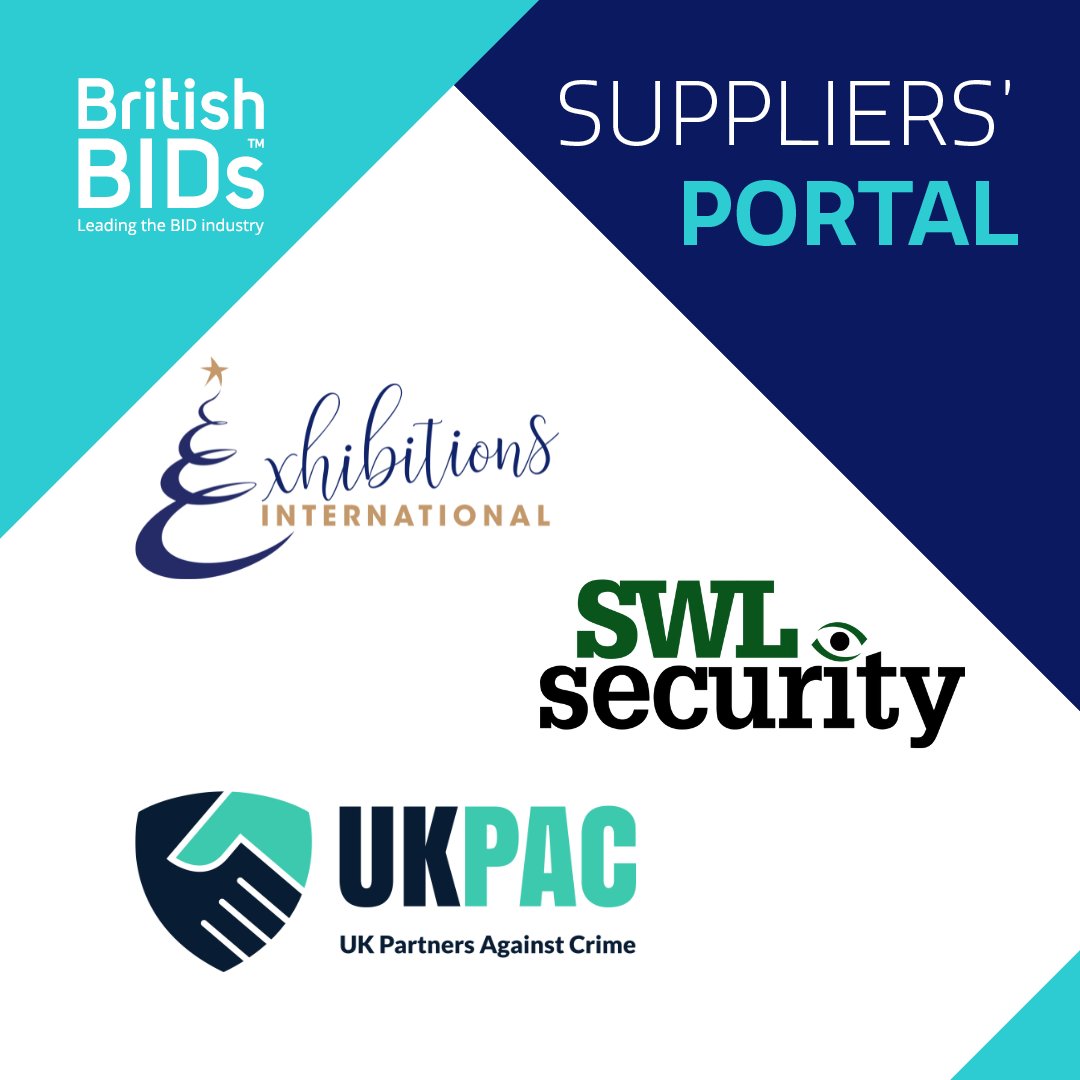 Say hello to some existing suppliers! 👋

✨<a href="/ExhibitionsIntl/">Exhibitions International</a> 
🚨#SWLSecurityServices
🛡️#UKPartnersAgainstCrime 

Find out more:
🔗 britishbids.info/services/suppl…

#BritishBIDs #SuppliersPortal #BusinessImprovementDistricts #Security #PlaceMaking #SeasonalLighting #SeasonalDecorations