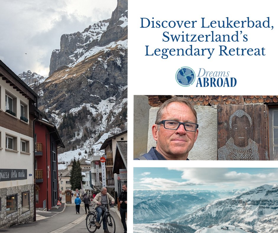 Perched high in the Swiss Alps, Leukerbad offers exhilarating ski slopes, relaxing thermal baths, and so much more. See our new story by @adamrogers2030 for many more ideas of what to do in Leukerbad, Switzerland: bit.ly/41pYjS9. 

#DreamsAbroad #leukerbad365
