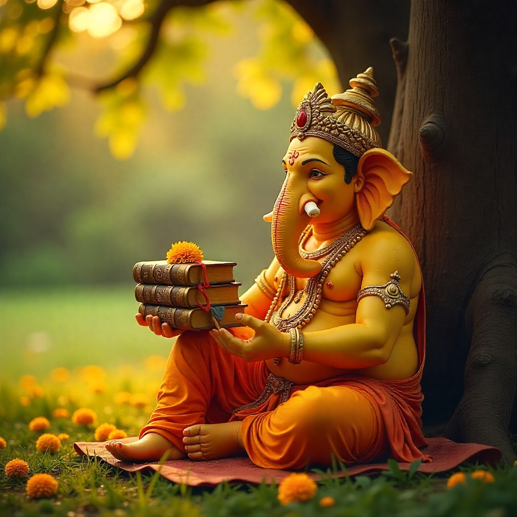 IndicaOrg's tweet image. The Great Ganesh Chaturthi Giveaway!
 
In many parts of India, a beautiful tradition unfolds during Ganesh Chaturthi. Worshippers place books, notebooks, and writing tools at the feet of Lord Ganesha, praying to the Lord of arts, sciences, and knowledge for wisdom and a blessed…