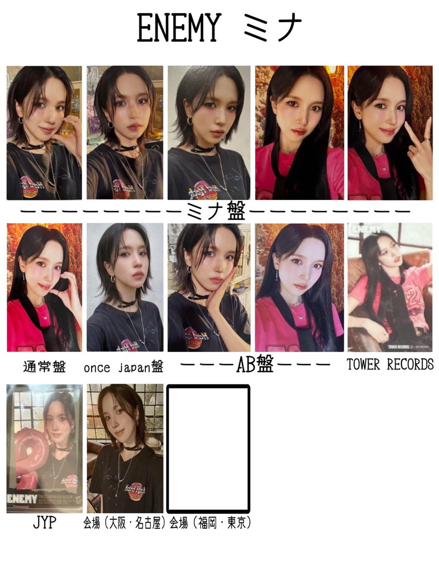 ENEMY トレカ 一覧 photocards template 💚 自分用に作ったんですが