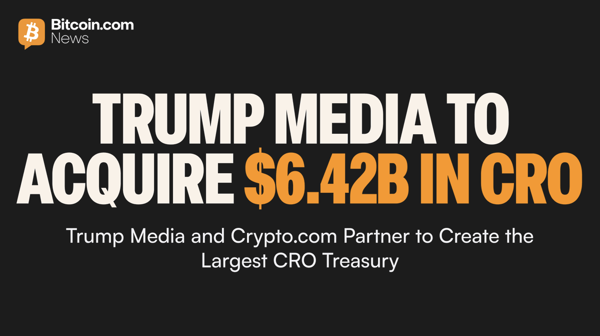 BitcoinNews's tweet photo. NEW: 🇺🇸💰Trump Media Group Strategy to acquire $6.42 billion for $CRO digital asset treasury. https://t.co/CHfy1WqOhr