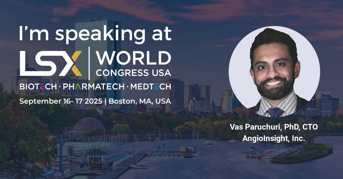 Big news! Dr. Vas Paruchuri, CTO of AngioInsight, is speaking at LSX Boston about breakthrough life sciences tech! 📍 Boston, MA 📅 Sep 16 @ 11:45 AM #LSXUSA #AngioInsight #CMD
