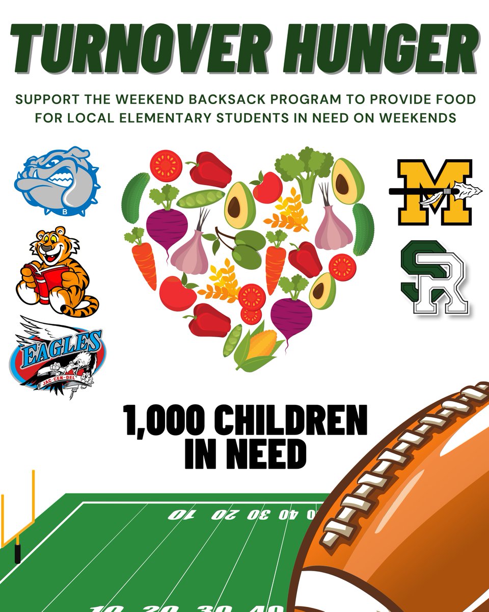 Through Turnover Hunger, every time <a href="/MilanIndianFB/">Milan Football</a> or <a href="/BatesvilleFB/">Batesville Bulldogs Football</a> force a turnover, meals are donated to children in need across Ripley County. 🏈

Even just $4 provides a meal, &amp; $20 covers a weekend of food for one student. 🍎🎒 Donate at rccfonline.org/donate
