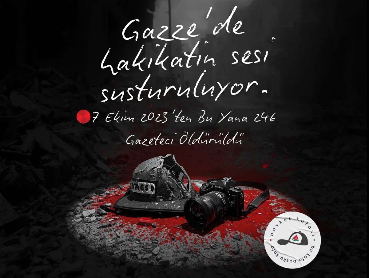 Gazze'de Hakikatin Sesi Susturuluyor
7 Ekim'den bu yana 246 gazeteci hayatını kaybetti.
Her biri gerçeği dünyaya ulaştırmaya çalışırken hedef alındı.
Gazeteciler öldürülüyor çünkü hakikat, işgalin büyük korkusu.
#Gazze #press