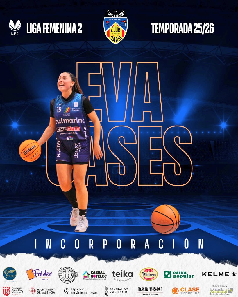 🤝 Liga femenina 2 🏀
Eva Cases, vuelve a su club, para formar parte del equipo LF2. Eva, que formó parte del club en categorías inferiores, regresa con una amplia experiencia en LF2 y Liga Challenge. Un gran refuerzo para la plantilla de Alberto Pastor.
Bienvenida 💙💛
