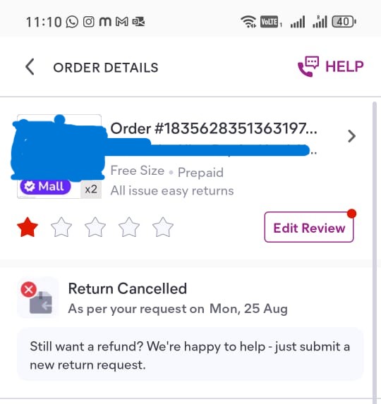 amitde24's tweet photo. @meesho_support 

My Order was partial (4 out of 6 items), After ~10+ calls the return pick up was sorted.
Then it has been cancelled by courier twice, now after creating the return again it does not show on @Meesho_Official App

Its pending since a month now. #pathetic #frauds https://t.co/O5koyIb4OE