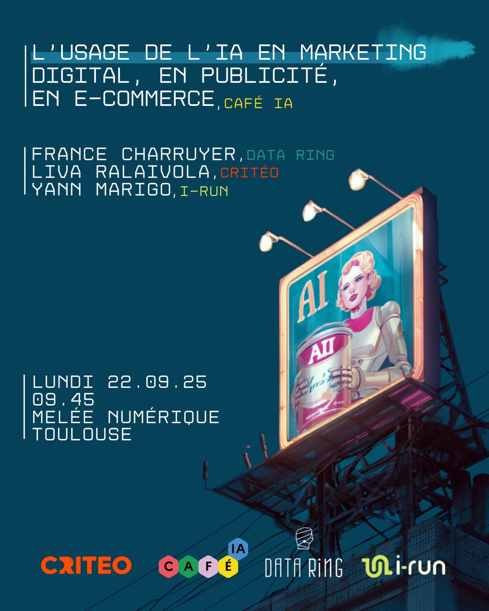 Quel est l'impact de l'#IA sur le marketing digital ? Quelles applications concrètes en publicité et en e-commerce ?👉Réponses et retours d’expérience lors de notre Café IA, le 22/O9/25 dans le cadre de <a href="/La_Melee/">La Mêlée</a> Numérique - Inscriptions ici : meleenumerique.com