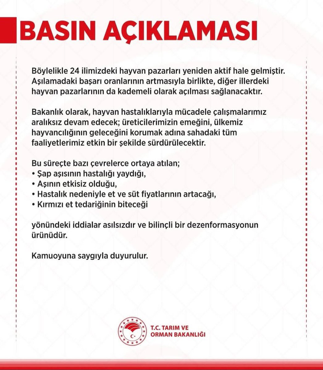 Basın Açıklaması 
<a href="/TCTarim/">T.C. Tarım ve Orman Bakanlığı</a> <a href="/ibrahimyumakli/">İbrahim Yumaklı</a> <a href="/ArdahanValiligi/">Ardahan Valiliği</a> <a href="/fatih_cineviz/">Fatih Cineviz</a>