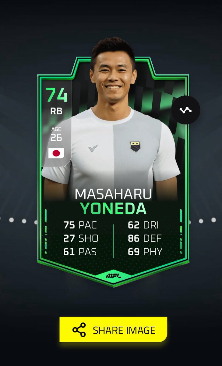 MFLWetherz's tweet image. Great pack pull from the normal uncommon pack, RB/LB &amp;amp; RM, shame he didn’t have CB as he’d be +2 but can’t be too greedy. New starter for sure🔥