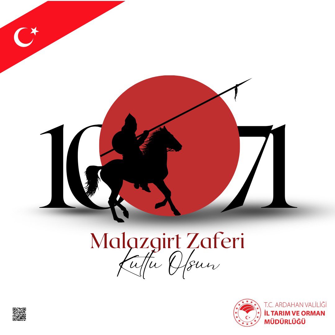 Ardahan İl Tarım ve Orman Müdürlüğü (@ardahantarim) on Twitter photo 1071 Malazgirt Zaferi!
Sultan Alparslan’ın sancağı altında kazanılan bu büyük zafer, Anadolu’nun kapılarını Türk milletine açtı ve tarihimizin sayfalarına kazındı.
Tarih değişti, kader yazıldı… Malazgirt ruhu hep bizimle!
<a href="/TCTarim/">T.C. Tarım ve Orman Bakanlığı</a> <a href="/ibrahimyumakli/">İbrahim Yumaklı</a> <a href="/ArdahanValiligi/">Ardahan Valiliği</a> <a href="/fatih_cineviz/">Fatih Cineviz</a> 1071 Malazgirt Zaferi!
Sultan Alparslan’ın sancağı altında kazanılan bu büyük zafer, Anadolu’nun kapılarını Türk milletine açtı ve tarihimizin sayfalarına kazındı.
Tarih değişti, kader yazıldı… Malazgirt ruhu hep bizimle!
<a href="/TCTarim/">T.C. Tarım ve Orman Bakanlığı</a> <a href="/ibrahimyumakli/">İbrahim Yumaklı</a> <a href="/ArdahanValiligi/">Ardahan Valiliği</a> <a href="/fatih_cineviz/">Fatih Cineviz</a>