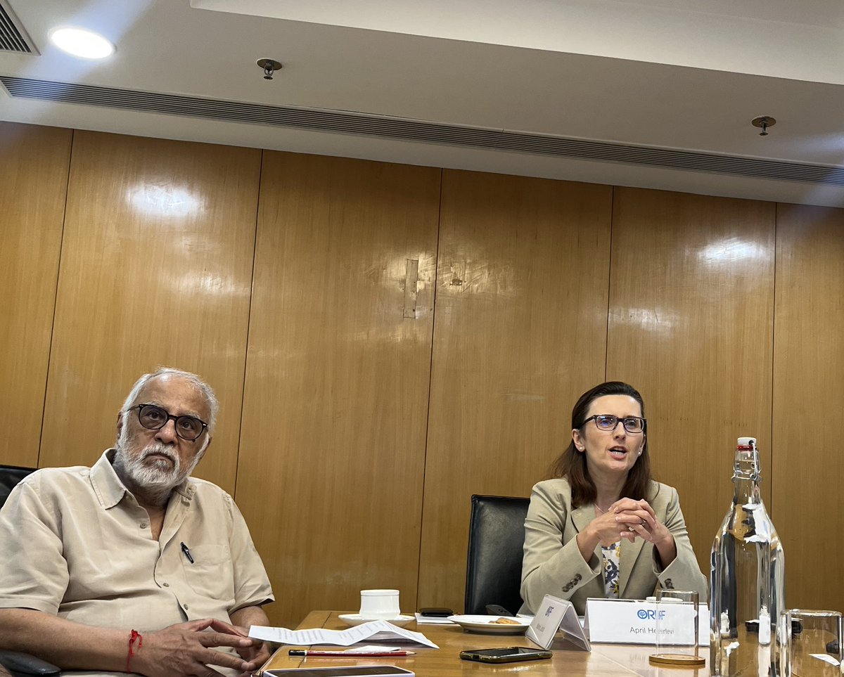 sayantan_h's tweet photo. It was a pleasure hosting Dr. April Herlevi (@herlevi1), Senior Research Scientist, @CNA_org, today at @orfonline, and hear her thoughts on Chinese maritime strategies that appear to be unfolding across the South &amp; East China Seas. https://t.co/5CJcwdaqV3