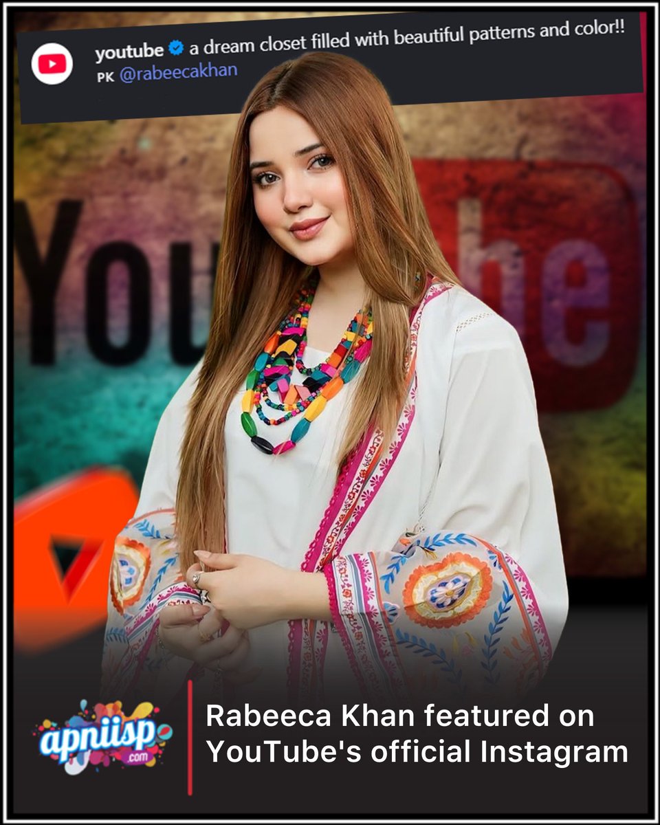 Popular TikTok star Rabeeca Khan featured on official Instagram account of YouTube ✨

#RabeecaKhan #TikToker #Featured #YouTube