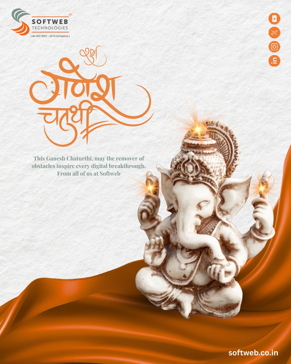 𝐒𝐨𝐟𝐭𝐰𝐞𝐛 𝐓𝐞𝐜𝐡𝐧𝐨𝐥𝐨𝐠𝐢𝐞𝐬 wishes you and your loved ones a joyous and prosperous Ganesh Chaturthi.

 𝘎𝘢𝘯𝘱𝘢𝘵𝘪 𝘉𝘢𝘱𝘱𝘢 𝘔𝘰𝘳𝘺𝘢!

#GaneshChaturthi #FestiveGreetings #GanpatiBappaMorya #Innovation #SoftwebTechnologies