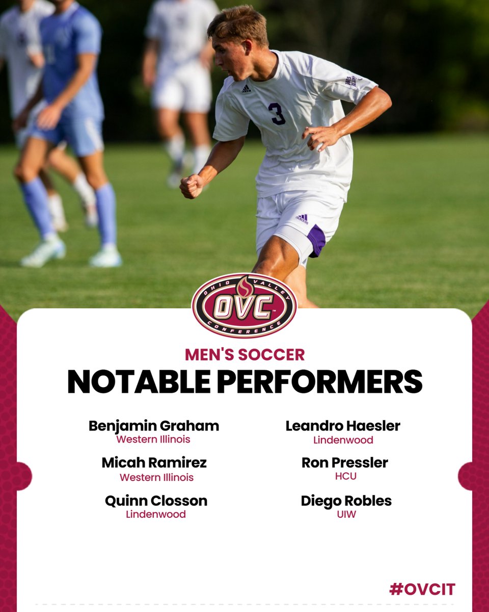 In addition to our Players of the Week, here is a look at some other 𝗡𝗼𝘁𝗮𝗯𝗹𝗲 𝗣𝗲𝗿𝗳𝗼𝗿𝗺𝗲𝗿𝘀 on the men's soccer ⚽ pitch from last week.

Full weekly report: bit.ly/3UHl1kW

#OVCit