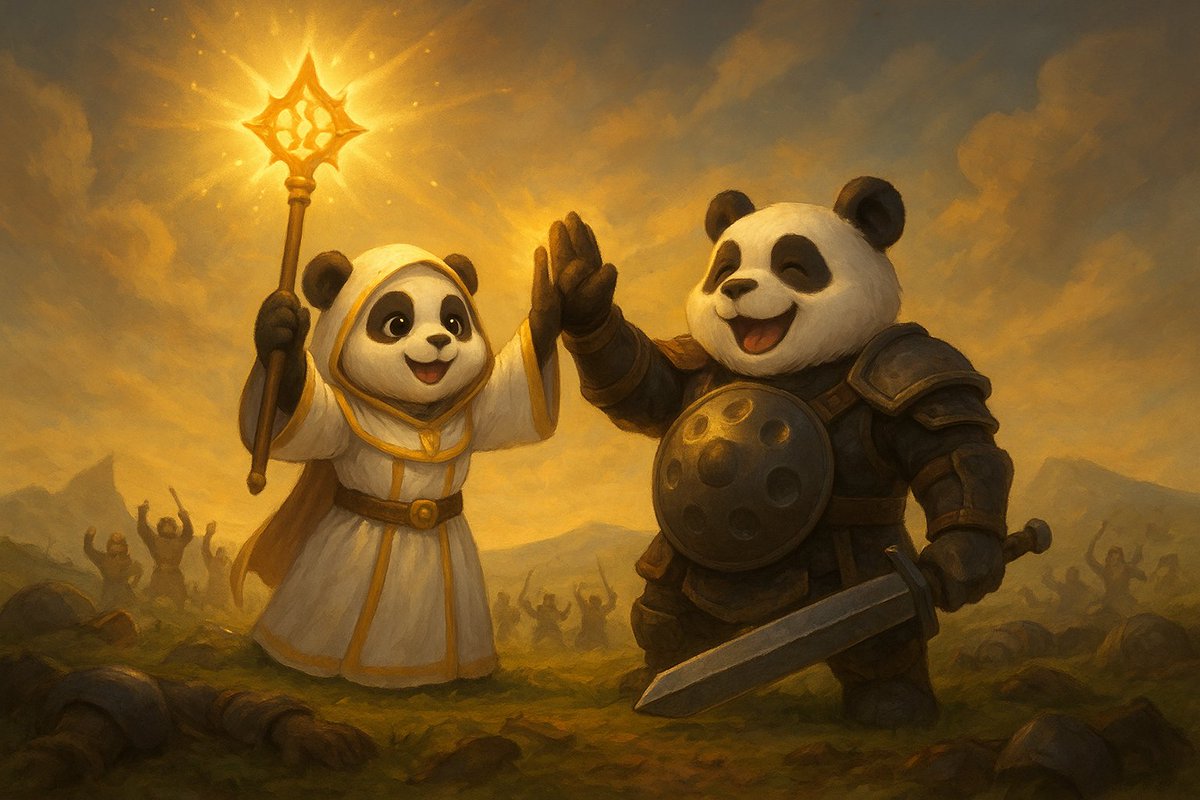 今日は詩季パンダとハンドパンパンダのPTに混ぜてもらって、楽しく勝つことができました！
本当にありがとう！
※私は周りの群衆の一人です🐼
#Warlander