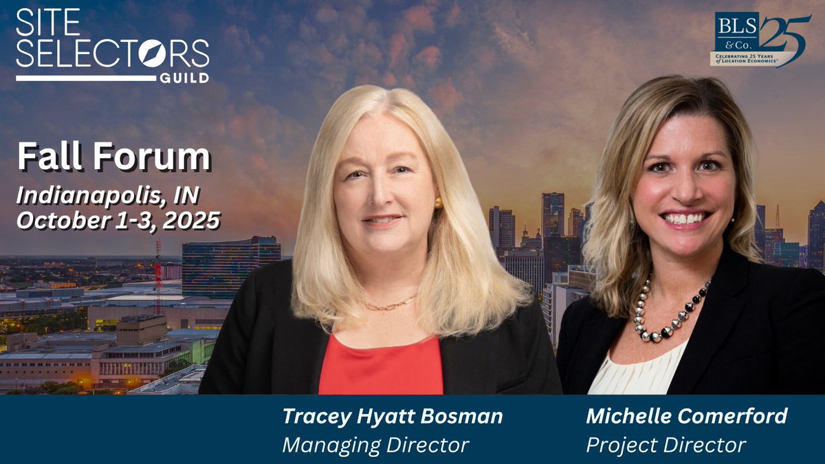 Headed to the <a href="/SiteSelectGuild/">Site Selectors Guild</a> Fall Forum this October? So is BLS &amp; Co.'s <a href="/mmcomerford/">Michelle Comerford</a> and <a href="/HyattBosman/">Tracey Hyatt Bosman</a> ! We'd love to connect with you there. If you'll be attending, don't hesitate to say hello and drop a comment.