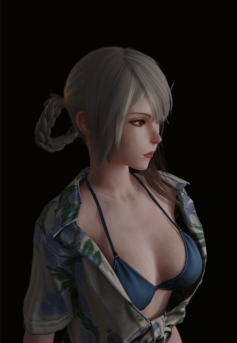 i love putting her in ffxiv outfits 🩵 despite the low quality of the meshes haha