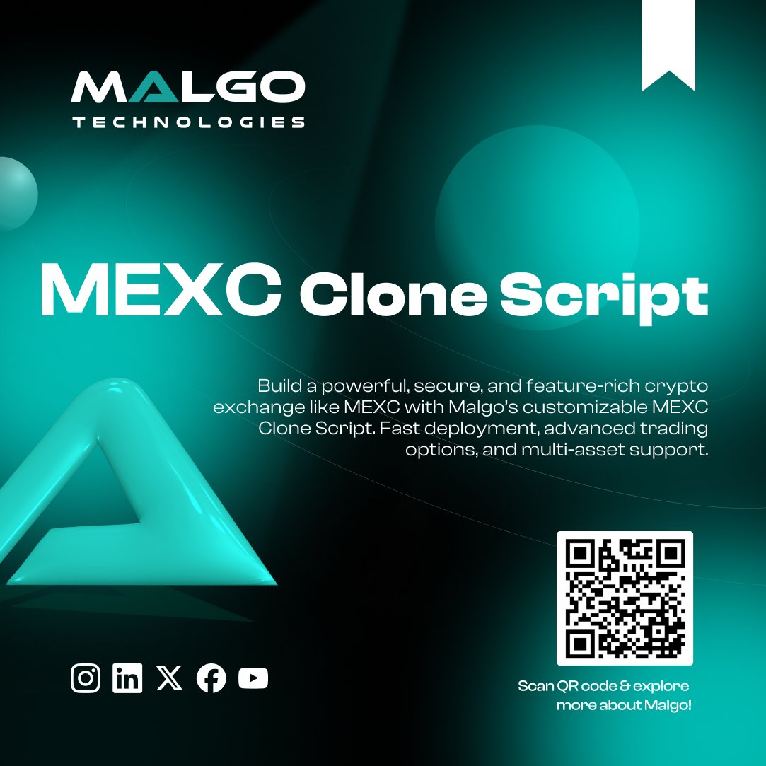Launch a secure and scalable crypto exchange like MEXC using Malgo’s ready-to-deploy clone script. Enjoy advanced features, multi-asset trading, and quick setup.

🔗malgotechnologies.com/mexc-clone-scr…

#CryptoExchange #MEXCClone #BlockchainTech #CryptoTrading #Fintech #CryptoDevelopment