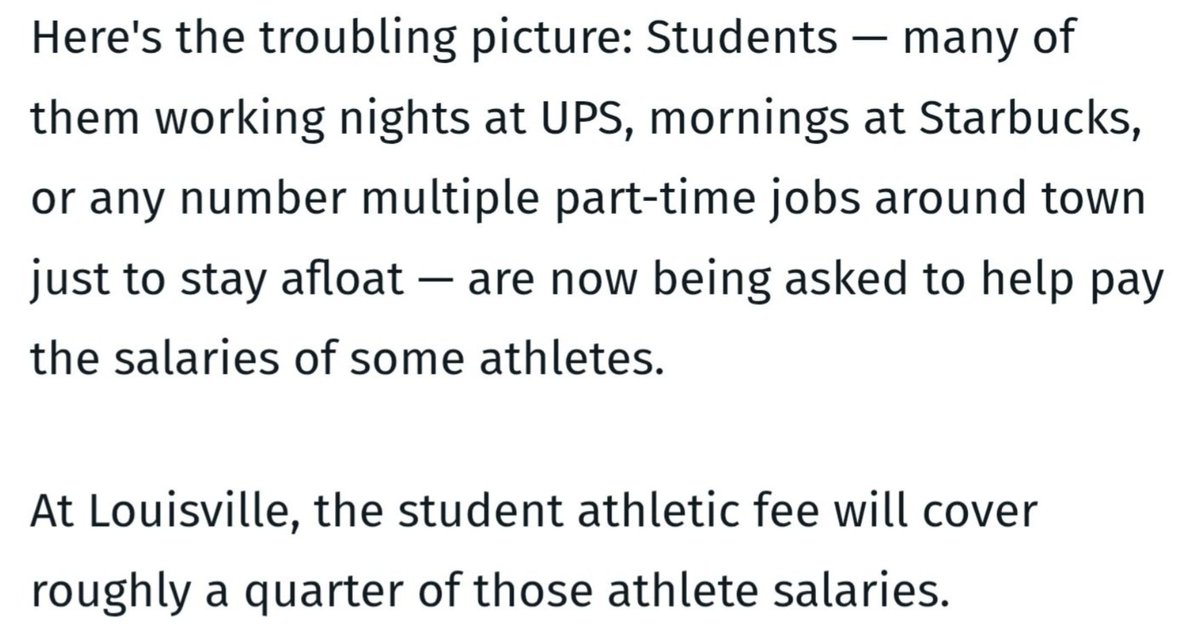 NIL vs NLI (@nilvsnli) on Twitter photo How can we justify a system where hardworking regular college students, who are already struggling with soaring tuition and debt, are now forced to help pay for the exorbitant salaries of their athlete classmates? (from <a href="/ericcrawford/">Eric Crawford</a>) wdrb.com/sports/coffee-… How can we justify a system where hardworking regular college students, who are already struggling with soaring tuition and debt, are now forced to help pay for the exorbitant salaries of their athlete classmates? (from <a href="/ericcrawford/">Eric Crawford</a>) wdrb.com/sports/coffee-…