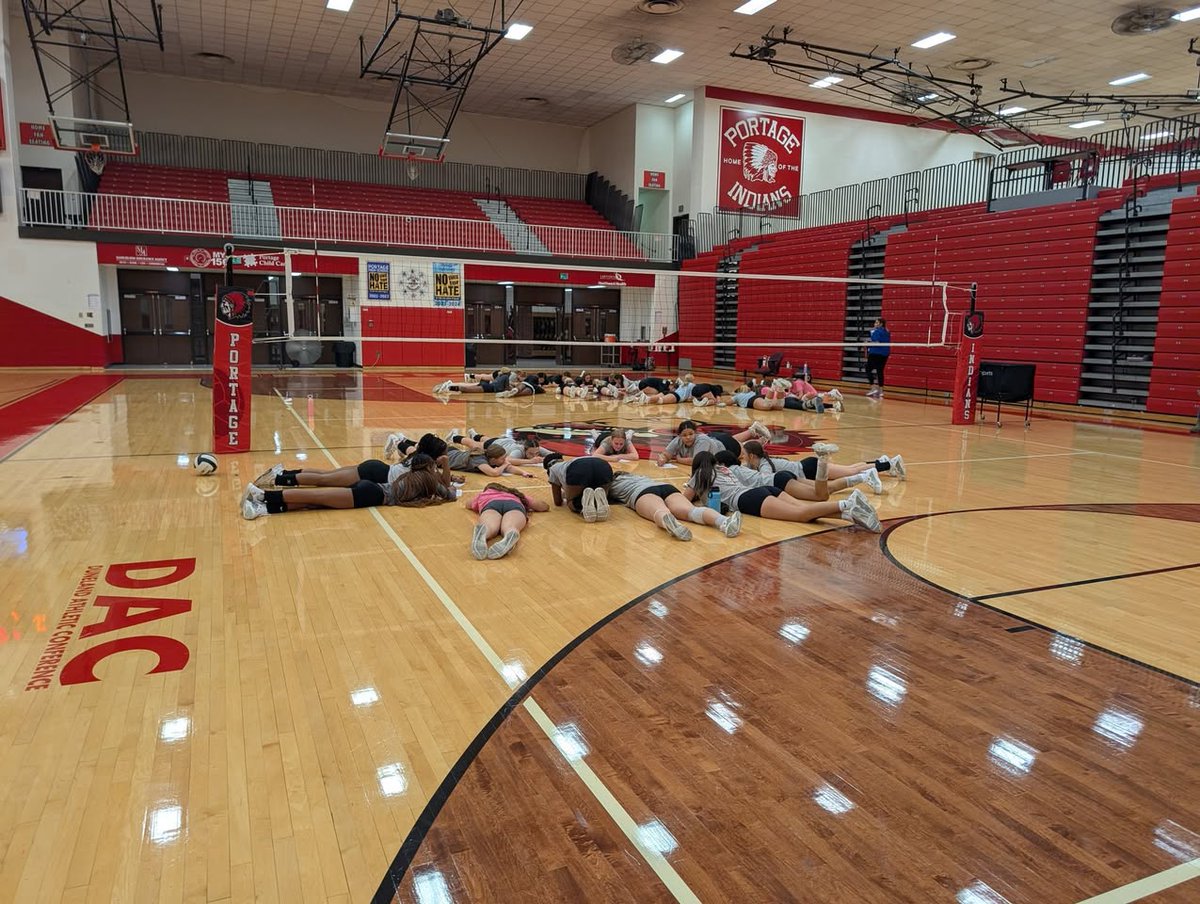 PortageLife's tweet photo. Team bonding at its finest! ✨ The Lady Indians took time today to lift each other up! 🏐💛 Each player wrote words of encouragement for their teammates, creating daily reminders of the strength and support in this program. 💪
Image Credit: Portage HS VB Program
@PORTAGEHS @portageathleti1