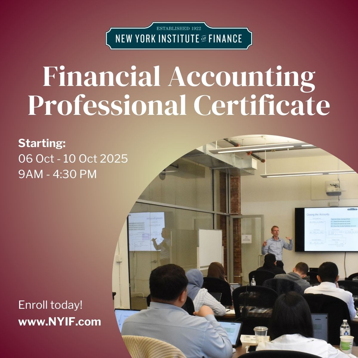 NYIFinance's tweet photo. Own the Language of Financial Accounting. Command the Numbers.

On Wall Street, credibility is measured in precision. If you can’t read, interpret, and dissect the numbers, you’re not in the conversation.

The Financial Accounting Professional Certificate from NYIF - founded by the NYSE and trusted by global institutions for over a century - equips professionals with the technical depth and real-world application that separates leaders from the rest.

You will:
-Break down financial statements with fluency and authority
-Navigate balance sheets, cash flows, income measurement, deferred taxes, pensions, and investments
-Extract decision-driving insights from free cash flow and ratios
-Apply accounting directly to complex, real-world cases
-Earn a credential that carries Wall Street’s weight

Technical mastery is no longer optional. It’s the entry point.

Seats are limited. Enrollment is now open: https://t.co/ZtEda3n36W