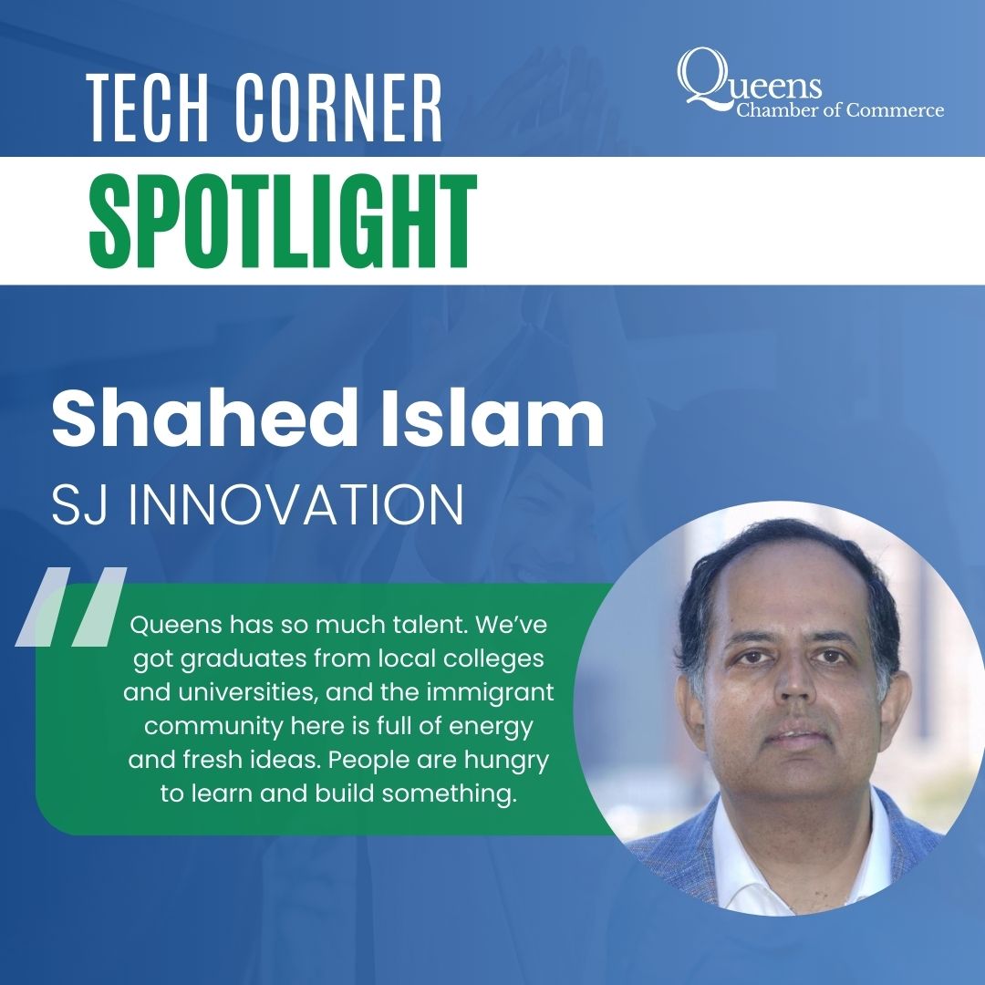 QueensChamber's tweet image. 🌟This August #QueensTechCorner features Shahed Islam (@shahednyc), Co-founder &amp;amp; CEO of SJ Innovation (@sjinnovation), an ISO‑certified, Inc. 5000–recognized custom software development and IT services firm, offering AI‑first web and mobile solutions—including cloud, testing,…
