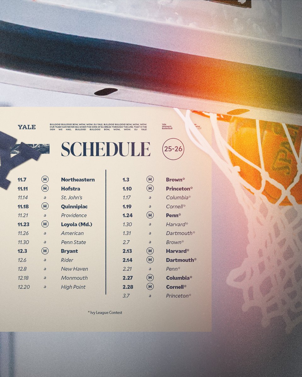 📆 Our 2025-26 schedule is here!

READ ➡️ tinyurl.com/3hyc7jup

#ThisIsYale