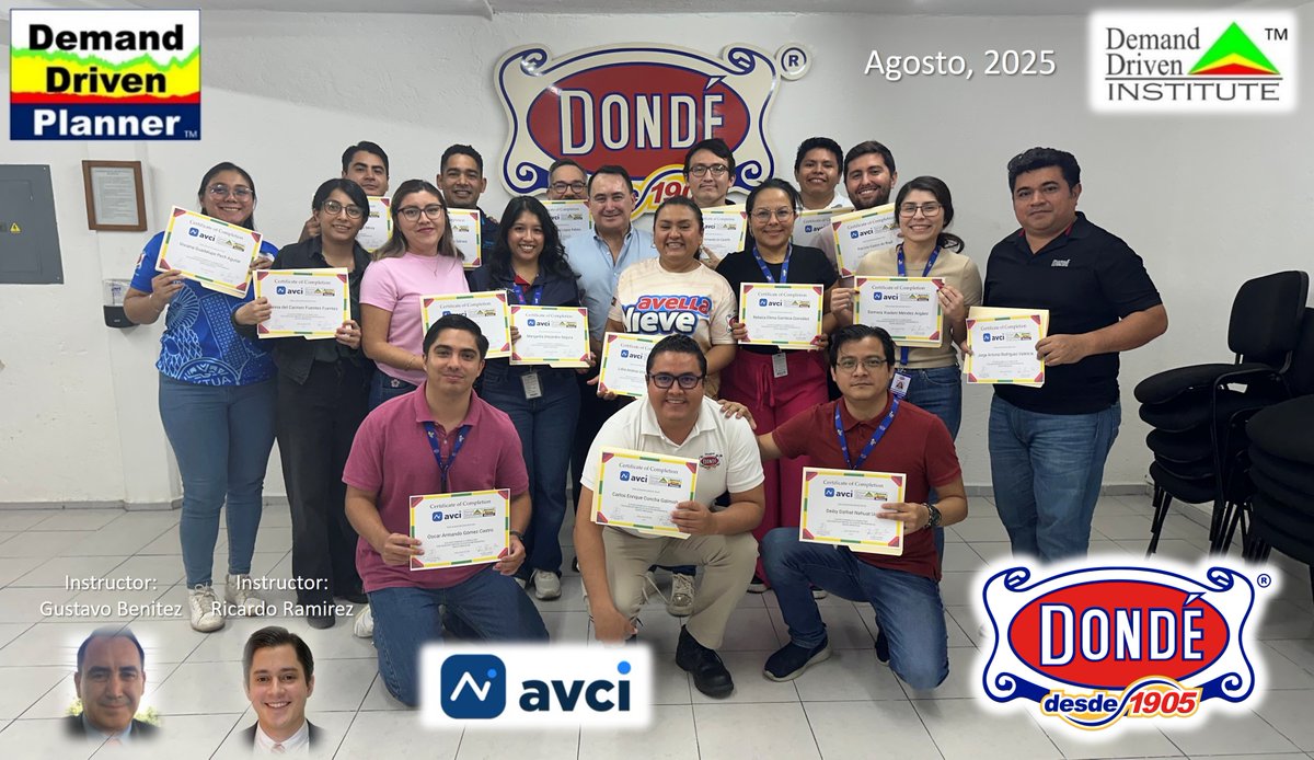 Demand Driven Inst (@ddinstitute) on Twitter photo Gustavo Benítez Cárdenas Master and Ricardo Ramírez Ordás of #ddiaffiliate Advanced Value Chain Institute lead a Demand Driven Planner (DDP) program for personnel at <a href="/DondeOficial/">Galletas Dondé</a>
#ddpp #DDMRP #demanddriven #thoughtware #supplychaineducation #supplychaininnovation Gustavo Benítez Cárdenas Master and Ricardo Ramírez Ordás of #ddiaffiliate Advanced Value Chain Institute lead a Demand Driven Planner (DDP) program for personnel at <a href="/DondeOficial/">Galletas Dondé</a>
#ddpp #DDMRP #demanddriven #thoughtware #supplychaineducation #supplychaininnovation
