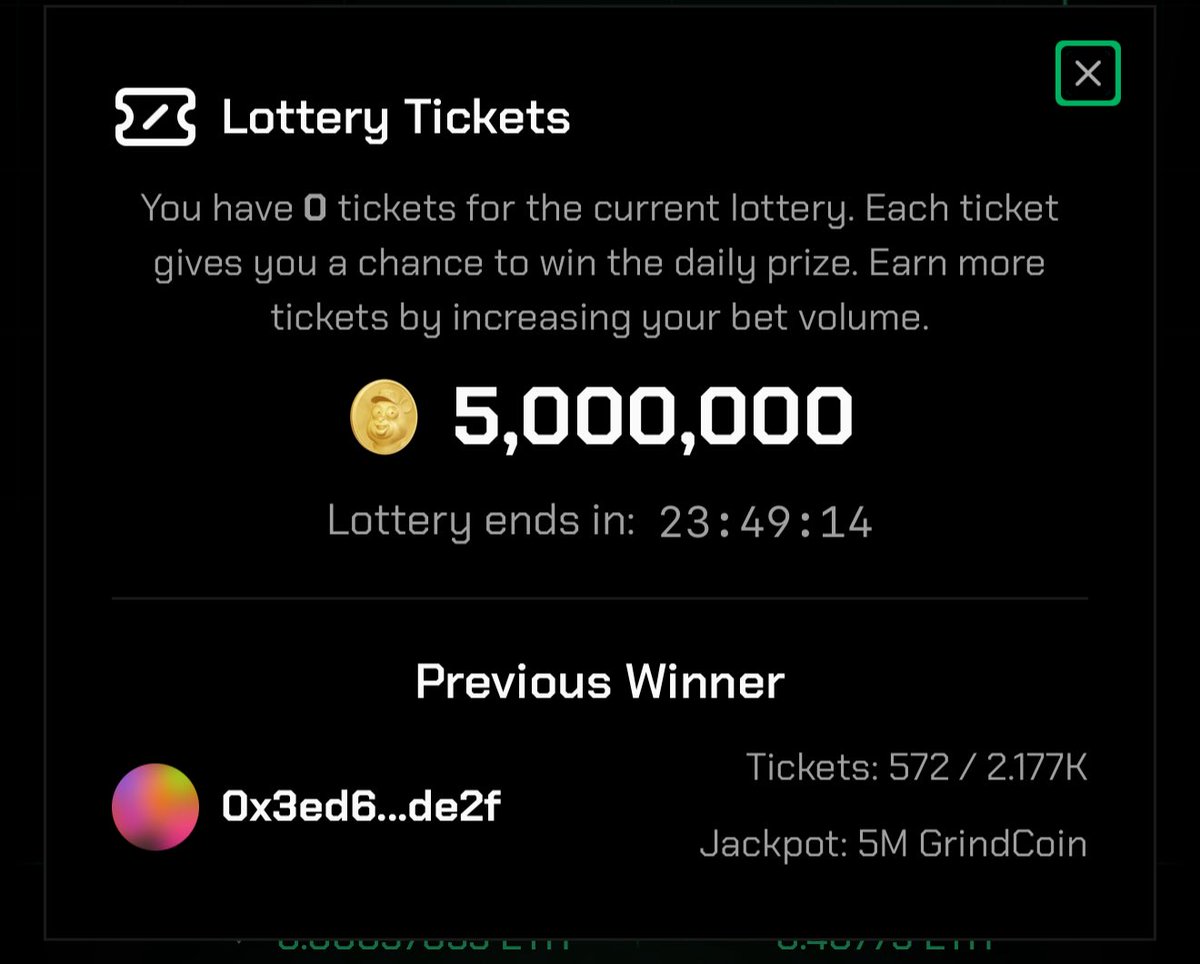 Vortex ๐ช๏ธ (@builtlabs) on Twitter photo Congratulations <a href="/Finally_Here/">Why Am I Here</a> ๐๐๐
You have won the daily 5,000,000 $GRIND lotto!
Daily kickback have also been sent out.
See you again tomorrow ๐ Congratulations <a href="/Finally_Here/">Why Am I Here</a> ๐๐๐
You have won the daily 5,000,000 $GRIND lotto!
Daily kickback have also been sent out.
See you again tomorrow ๐