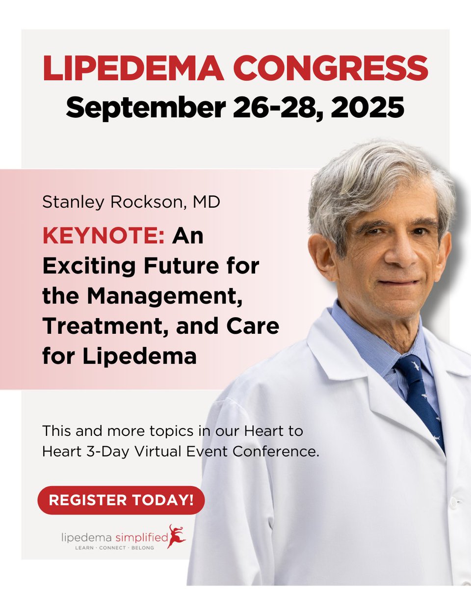 The future of lipedema care is here. Join Stanley Rockson, MD, at our Heart to Heart: Lipedema Congress, Sept 26–28. Don’t miss this and many more groundbreaking sessions. Register now before prices rise: bit.ly/lipedema-event 

#lipedemacongress #lipedemasimplified