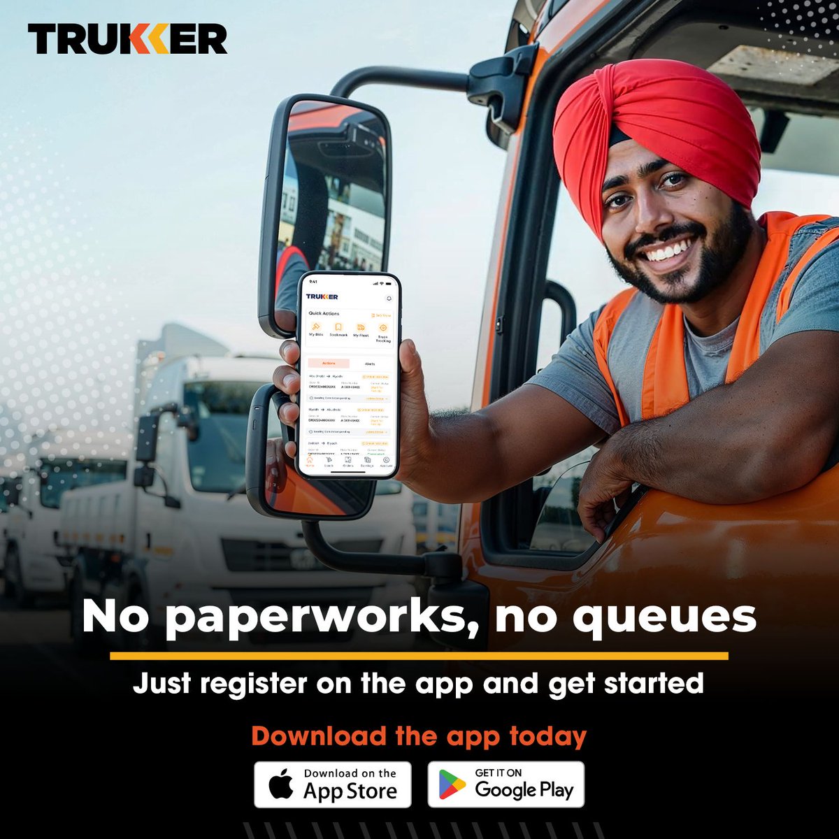 Fleet ops shouldn’t feel like admin work. 🚚 With the <a href="/TruKKerTech/">TruKKer تركر</a> Partner App:
✅ Verified loads across GCC
✅ One-tap booking, no brokers
✅ Real-time payment tracking
✅ Digital docs, stress-free trips
Download now:

#TruKKerPartner