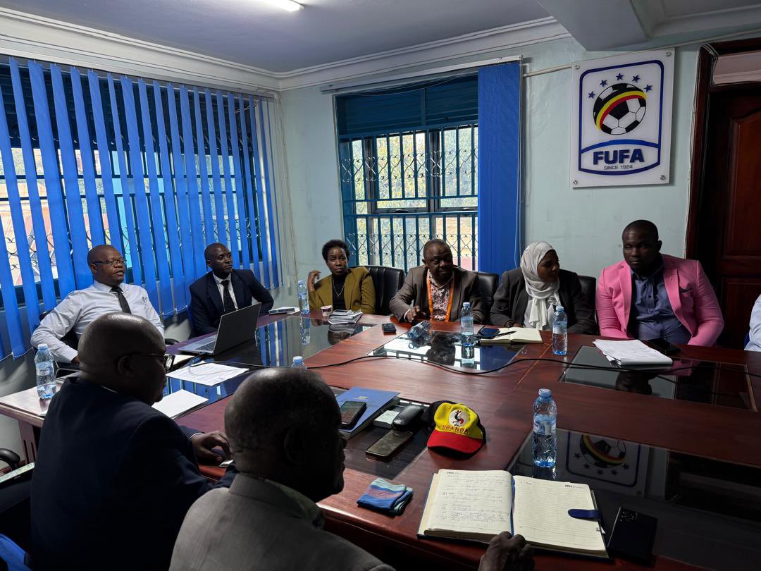 OfficialFUFA's tweet photo. Ongoing at FUFA House:
FUFA Executive, UPL Board, Club Chairpersons and CEOs on further engagement of the FUFA Competitions Reforms Development Programme(FCDP), which is hinged on the playing format of the Uganda Premier League starting 2025/26 season.
The meeting is also discussing about the FUFA Exco approved creation of ‘FUFA Goal Fund’ for the implementation of the FCDP.
