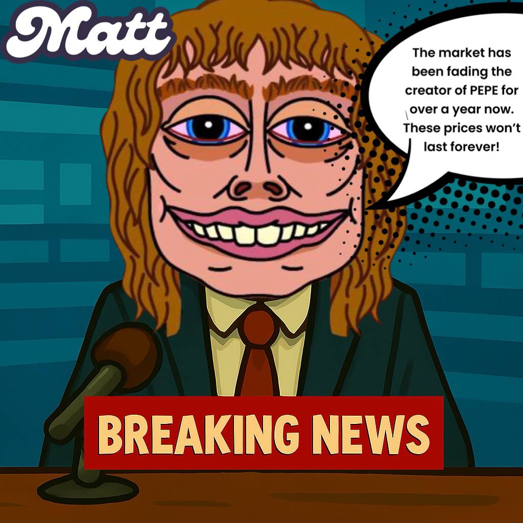 FredCrypt12's tweet photo. @captainpepe0x69 You can’t have Pepe without MATT FURIE now he’s got his own coin. https://t.co/ObX2zW85tW