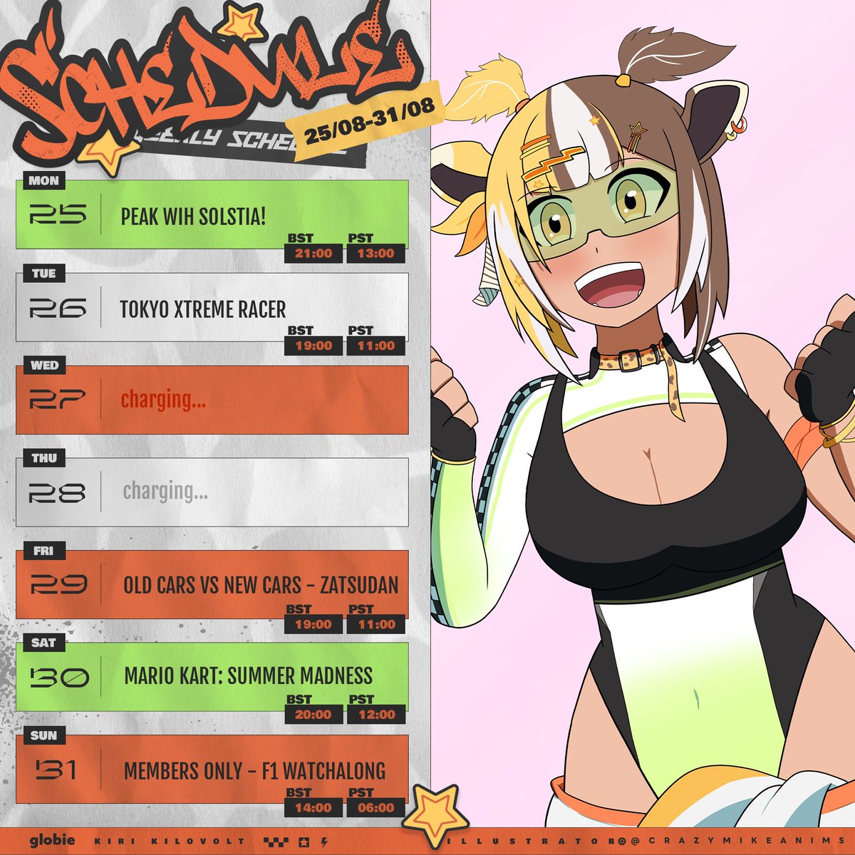 ⚡️SCHEDULE⚡️

IT'S RACE WEEK 🏁

Plus, another yap session?