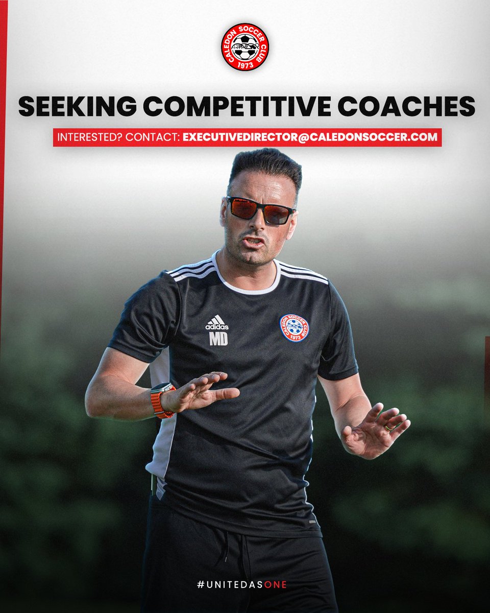 🚨 Join the Caledon SC Coaching Team!

Do you love the game and want to help shape the next generation of players? Caledon SC is actively recruiting coaches for our competitive teams and technical staff.
📩 Reach out today:
executivedirector@caledonsoccer.com