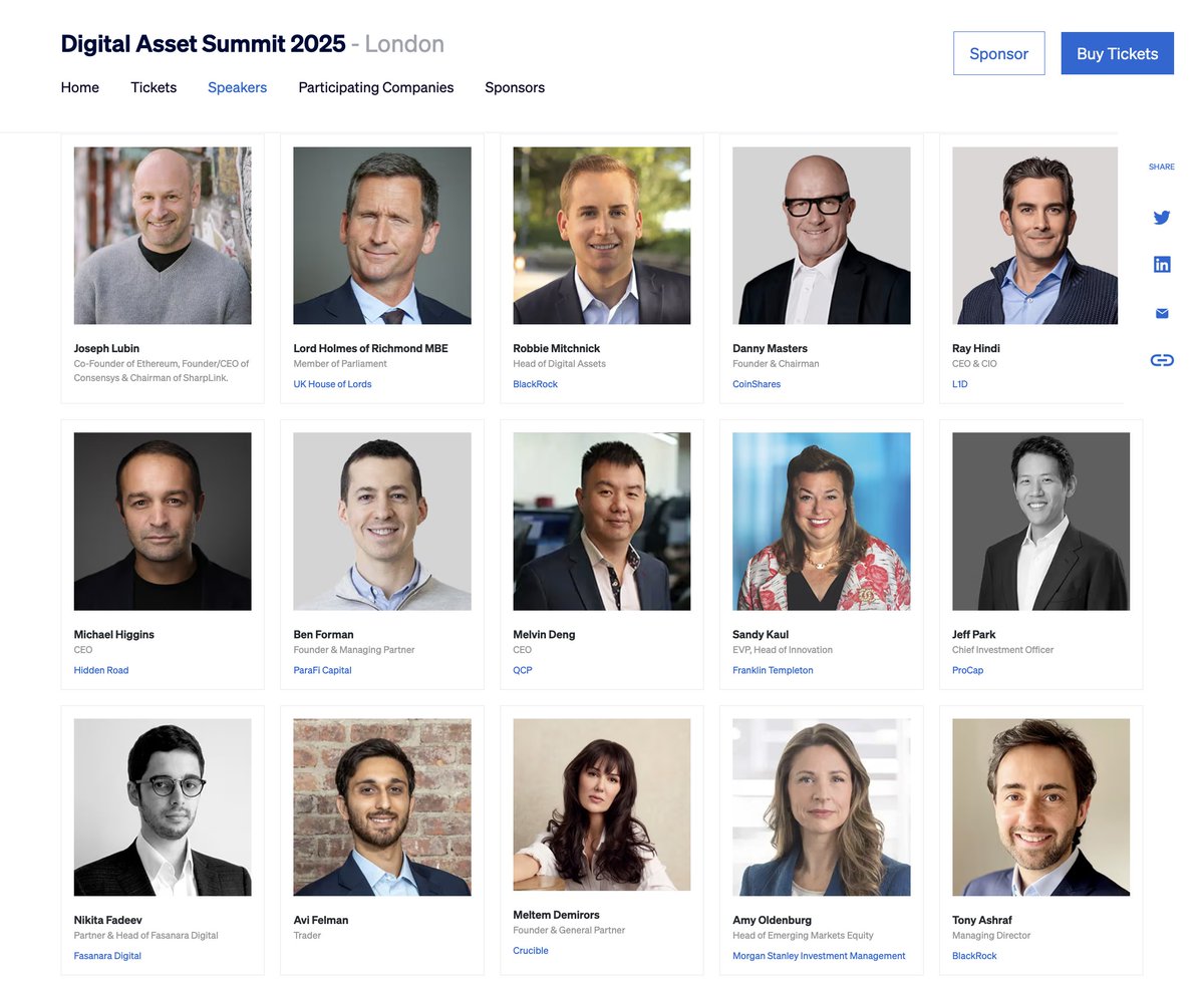 This will be the institutional event of the year. Banks, hedge funds,  allocators, payment providers, asset managers... all coming together to  talk crypto. October 13-15 in London. Get your @blockworksDAS ticket today.