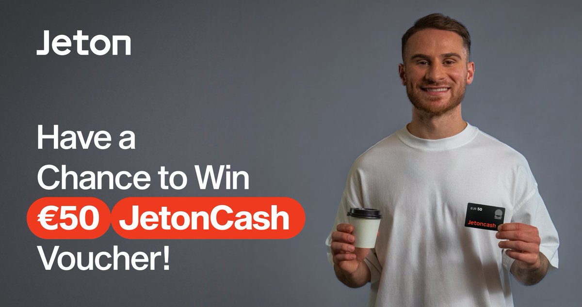 We’re giving away 2 x €50 JetonCash vouchers! 🥳 

Want to win? It’s EASY💸
Follow Jeton on X and repost this post! 
Tag a friend in the comments 
TWO winners will be picked each gets €50 JetonCash!
