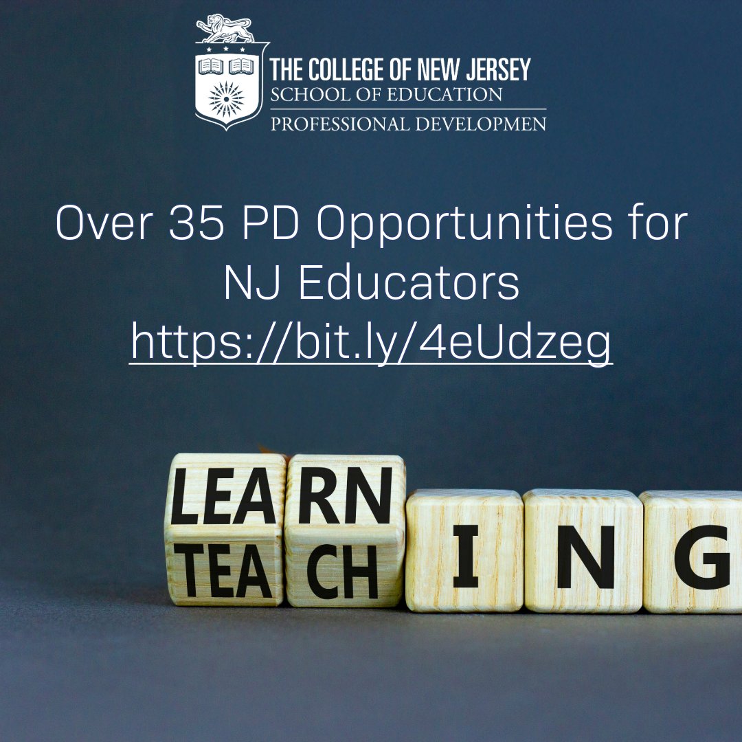 Explore Our Offerings
With TCNJ you can engage in sustained professional learning to refine and expand your teaching practice in order to help students perform at higher levels - Learn more at: tpd.tcnj.edu