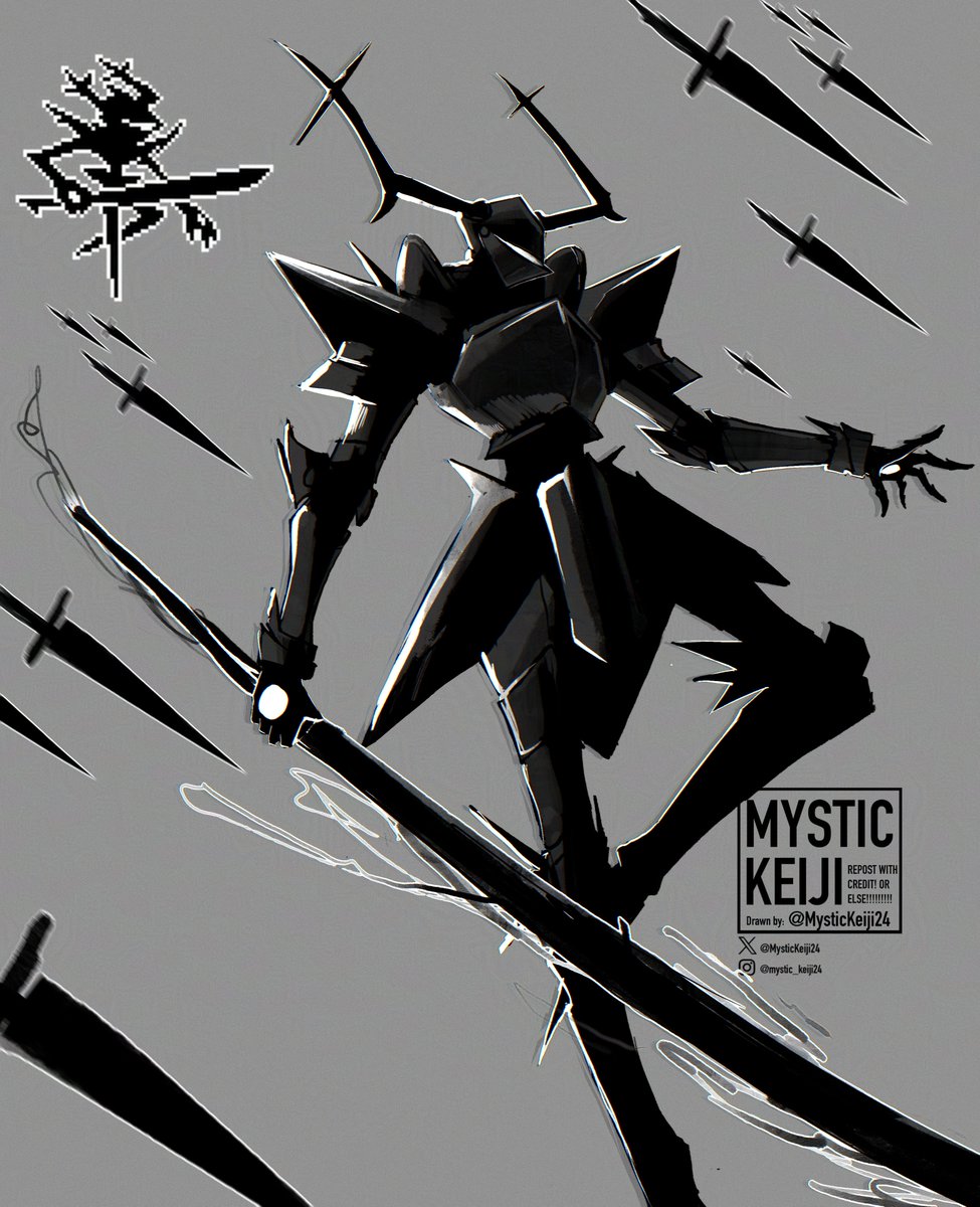 I recently beaten the Roaring Knight, and my goodness the fight was fun (and difficult lmao). Anyways, here's a quick render of my version of the Knight. 

#DELTARUNE