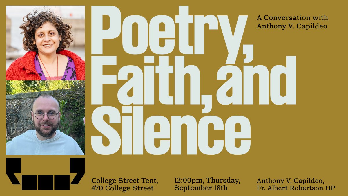 On Thursday, September 18 at 12pm, join us for an intimate conversation on the profound intersections of poetry, faith, and silence with 2025 Windham-Campbell Prize recipient Anthony V. Capildeo. 

This special event will be moderated by Fr. Albert Robertson OP.