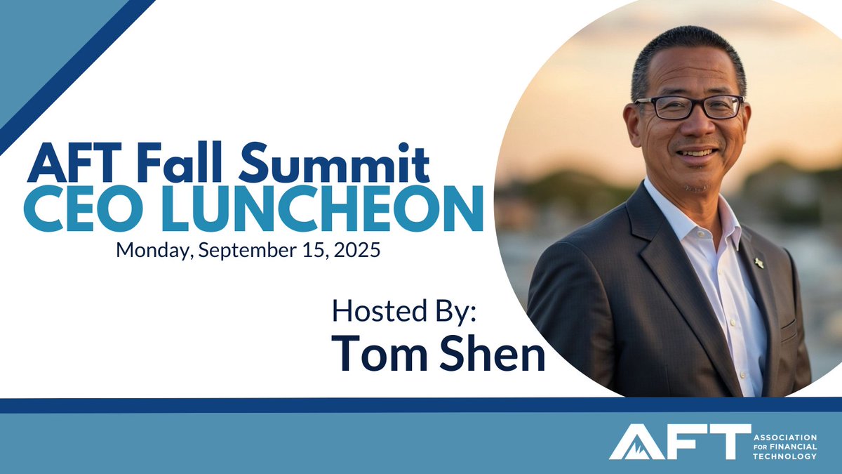 Excited to share that the CEO Lunch at this year's AFT Fall Summit will be hosted by Tom Shen!

We’re looking forward to the insights, collaboration, and forward-thinking conversation this luncheon always inspires!