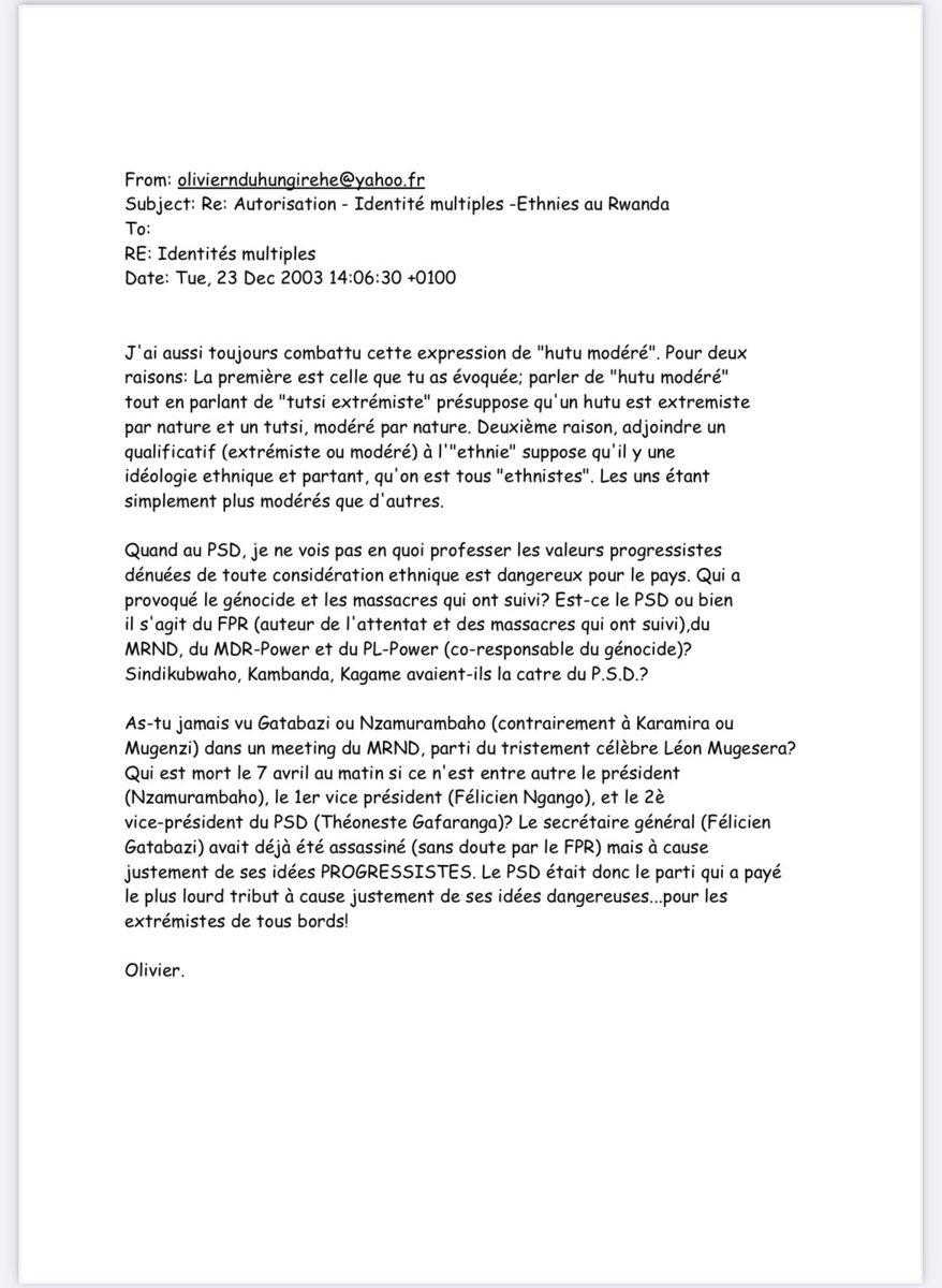 nadia_mugunga (@na80561) on Twitter photo In 2003, <a href="/onduhungirehe/">Olivier J.P. Nduhungirehe</a> denounced ethnic extremism on all sides and pointed to the #RPF’s role in silencing progressive voices—accusing it of downing #Habyarimana’s plane, triggering massacres, and assassinating reformist leaders. Today, he serves that same regime. Did power In 2003, <a href="/onduhungirehe/">Olivier J.P. Nduhungirehe</a> denounced ethnic extremism on all sides and pointed to the #RPF’s role in silencing progressive voices—accusing it of downing #Habyarimana’s plane, triggering massacres, and assassinating reformist leaders. Today, he serves that same regime. Did power