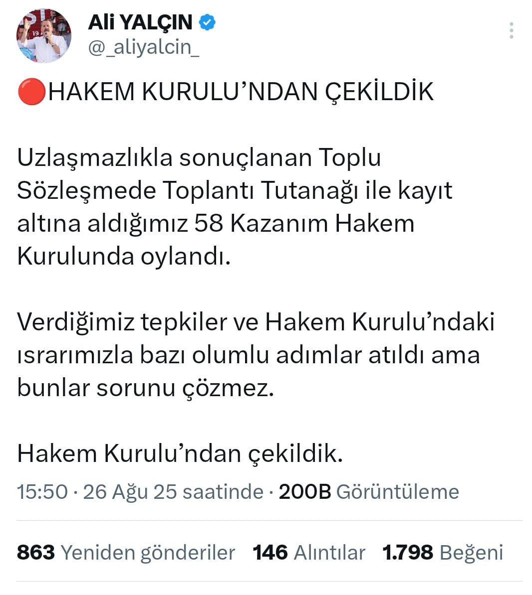 Hakem Kurulu'ndan ÇEKİLDİK...