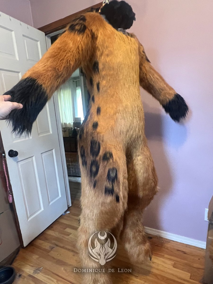 Completed bodysuit for Kami! included a hidden pocket to store your wallet or phone. Love how the fur down the spine turned out &lt;3
Commissions and quotes are closed. 

Find all available premade suits on my website  deleonfursuits.com/shop