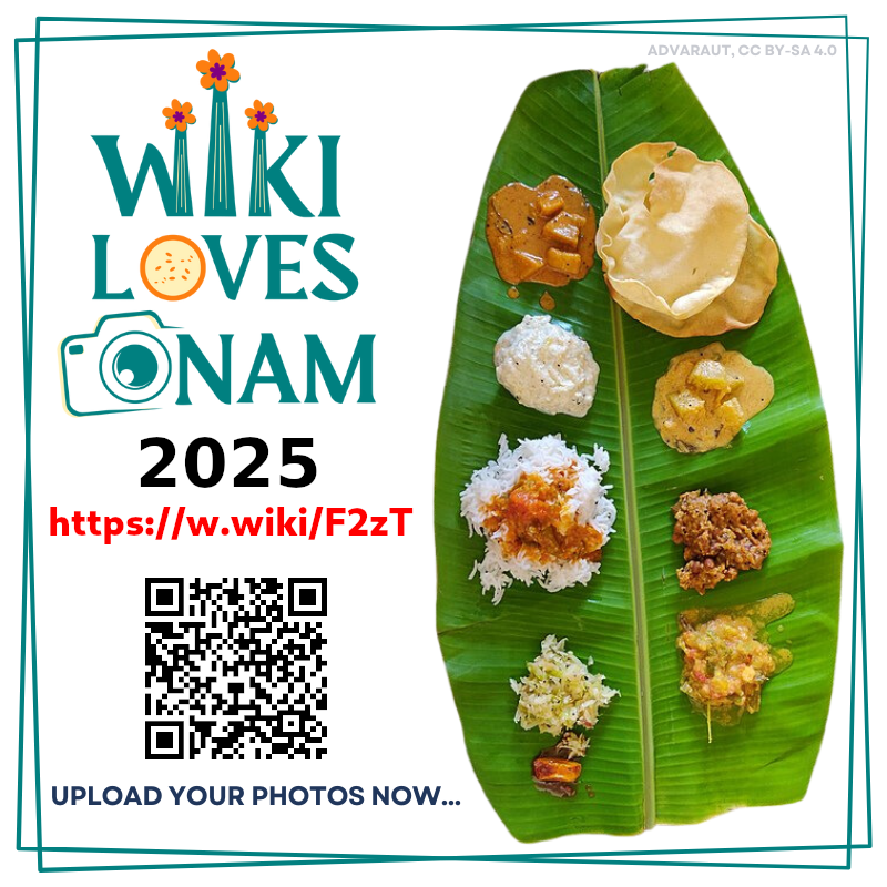 wikimediakerala's tweet photo. Let’s celebrate Onam together by contributing to free knowledge 🌍💛.

Capture Onam – from colorful pookkalams,  sadhya, and  cultural programs. Share them with the world through Wikimedia Commons 📸.  #onam #Kerala #wikilovesonam #wikimedia  https://t.co/PAmwJ9UTP9 https://t.co/hpez2xgrSq