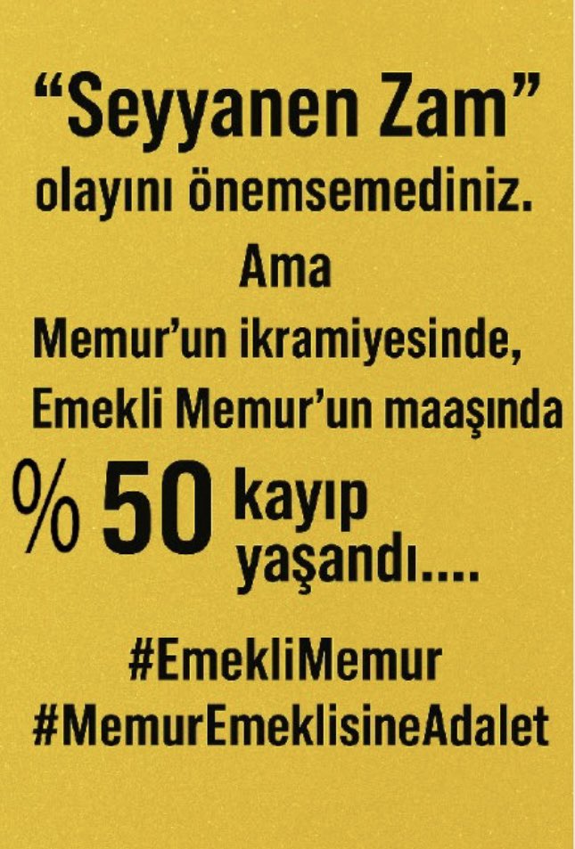 Necla Elkap (@elkap_necla) on Twitter photo <a href="/isakarakas/">İsa Karakaş/Başuzman&Başmüfettiş</a> <a href="/YouTube/">YouTube</a> #Memur ve #EmekliMemur ile dalga geçiyorlar
Ya da bu kadar tepki karşısında patinaj yapmaktan, beyinleri yandı!
Allah akıl sağlığımızı korusun
Sarı Sendikalar Kendi koltuklarını koruma derdindeler
bu kadar net.
#EmekliMemur
#MemurEmeklisineAdalet
<a href="/MemurSenKonf/">Memur-Sen</a> <a href="/Kamu_Sen/">Türkiye Kamu-Sen</a> <a href="/isakarakas/">İsa Karakaş/Başuzman&Başmüfettiş</a> <a href="/YouTube/">YouTube</a> #Memur ve #EmekliMemur ile dalga geçiyorlar
Ya da bu kadar tepki karşısında patinaj yapmaktan, beyinleri yandı!
Allah akıl sağlığımızı korusun
Sarı Sendikalar Kendi koltuklarını koruma derdindeler
bu kadar net.
#EmekliMemur
#MemurEmeklisineAdalet
<a href="/MemurSenKonf/">Memur-Sen</a> <a href="/Kamu_Sen/">Türkiye Kamu-Sen</a>