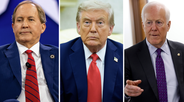 kwtx's tweet image. 🔴UNDECIDED: #Trump remains undecided on endorsement in the Senate race between Attorney General Ken #Paxton and Sen. John #Cornyn. INFO: kwtx.com/2025/08/26/tru…