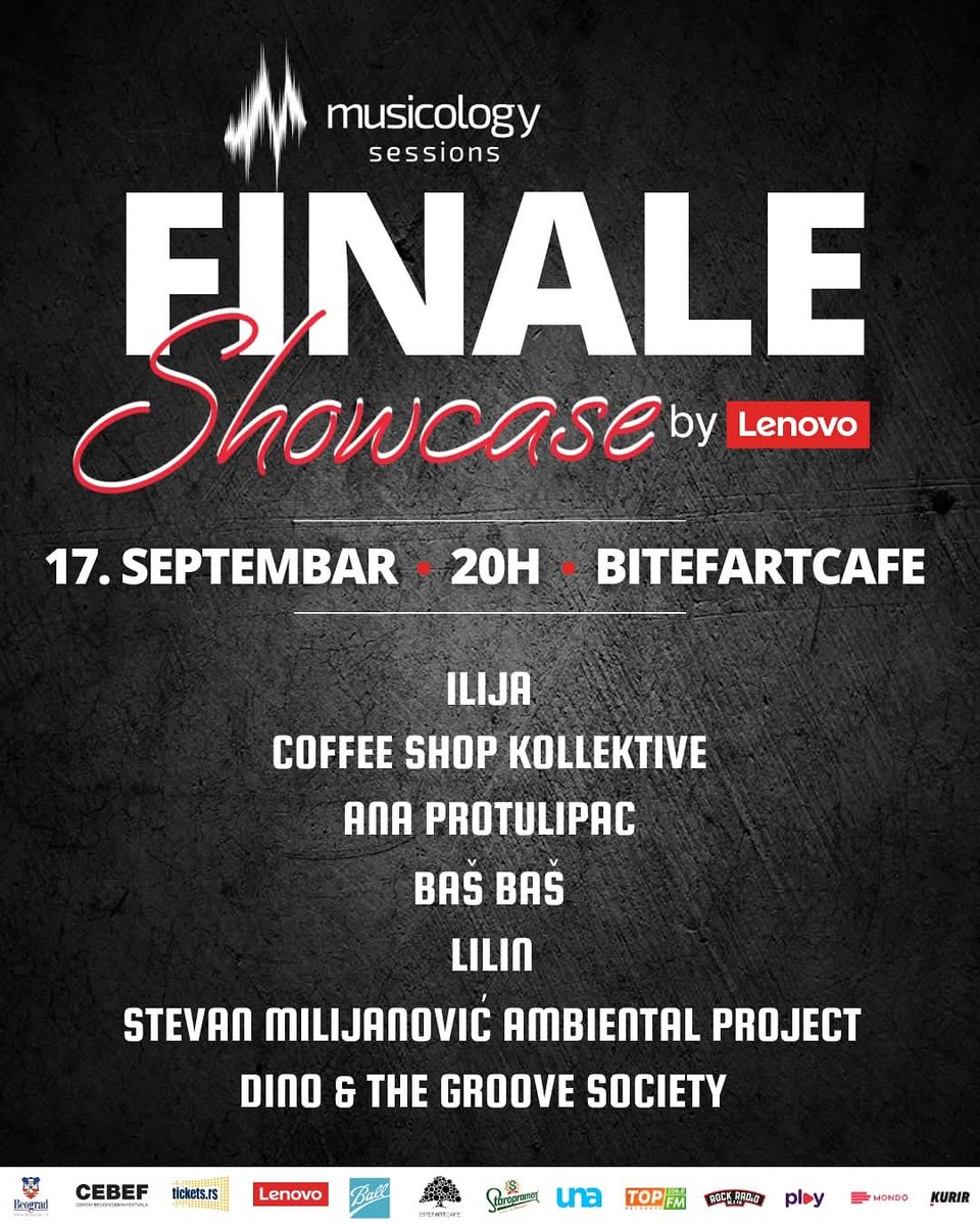 VELIKI FINALNI KONCERT – veče koje će okupiti sve predgrupe koje su tokom sezone nastupale uz najveća svetska imena.

Lilin, Ana Protulipac, Stevan Milijanović Ambiental Project, Coffee Shop Kollektive, ILIJA, Dino &amp; The Groove Society i BAŠ BAŠ.
 tickets.rs/event/finale_m…